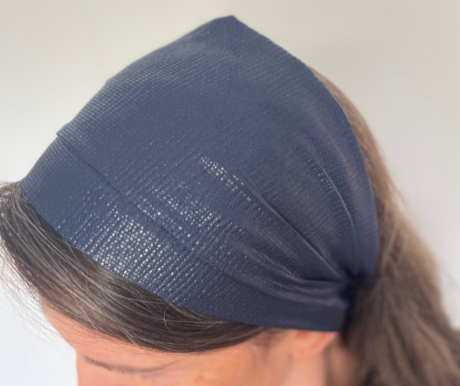 Fancy Metallic Headband- Blue (Thin)